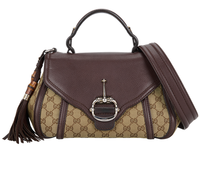 Techno Horsebit Top Handle Bag, front view